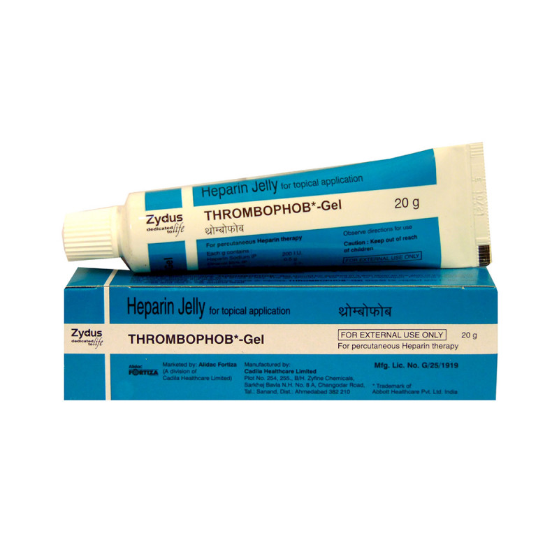 thrombophob gel heparin jelly for topical application 20gm